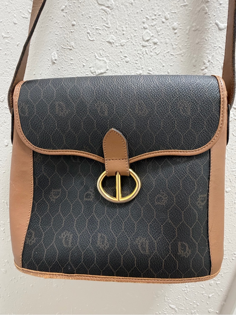 70s/80s Vintage Christian Dior Honeycomb Monogram Crossbody Bag